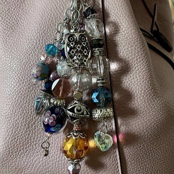 EXAMPLE Large HANDBAG CHARM Bag Jewelry Glass Sparkly Keychain Designer Bling - Picture 4 of 13